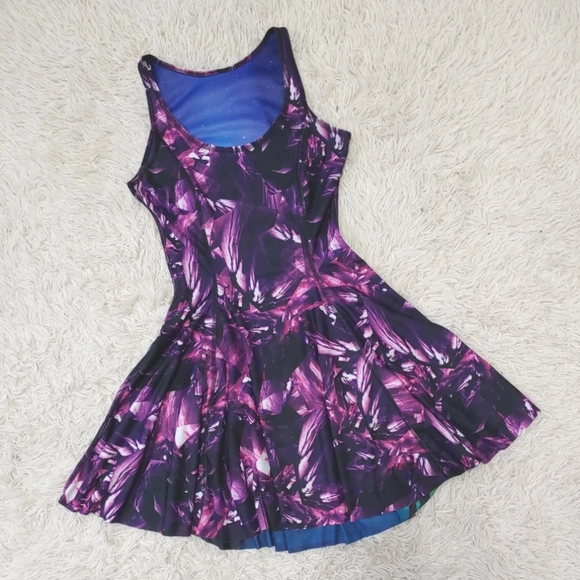 🔴MOVING SALE!🌤️Blackmilk S, Amethyst Aurora Skye Reversible Dress - Picture 10 of 11
